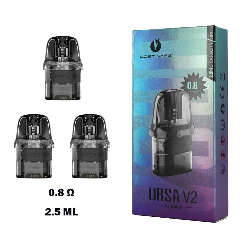 Lost-Vape-Ursa-V2-Integrated-Coil-Cartridge-0.8-ohm-Pack Lost Vape Ursa V2 Integrated Coil Cartridge 0.8 ohm 2.5ml Pack, Vape Shop Near me Dubai World Vape Uae