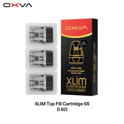 Oxva Xlim SS Top Fill Cartridge Pod 0.6 ohm 21-25W Pack, Buy Xlim Pro 2 Dna Version Cartridge at WorldVape UAE