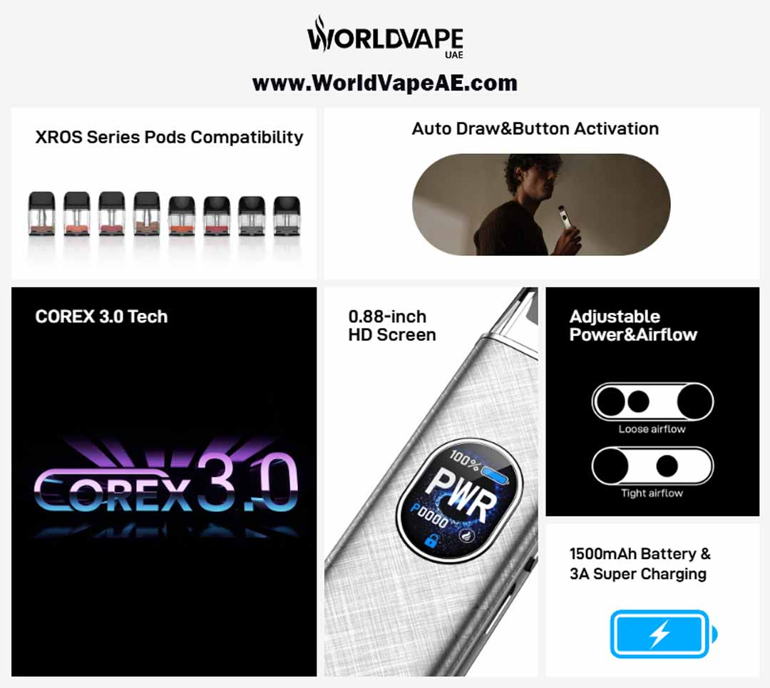 Vaporesso Xros 5 Pod System Kit Specifications At Vape Shop Near You WorldVape Uae