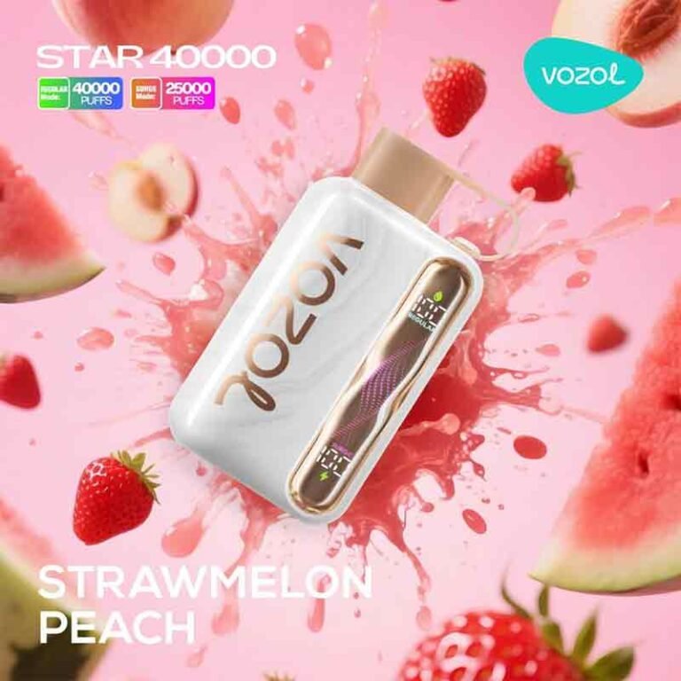Vozol Star 40000 Puffs Strawmelon Peach 50mg Disposable Vape At Best Dubai Vape Shop Near me WorldVape Uae