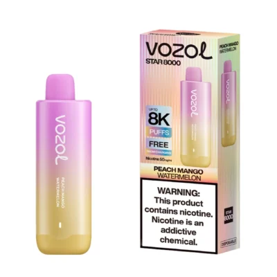 Vozol Star 8000 Puffs Disposable Vape Peach Mango Watermelon , Vape Shop with delivery near me ajman